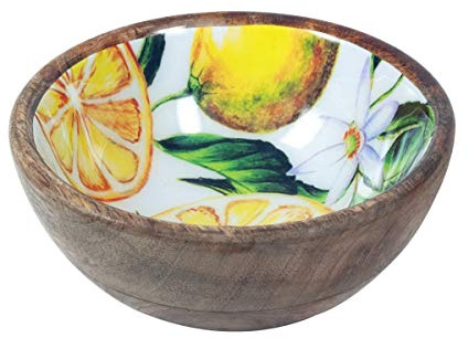 Vidal Regalos Plato Hondo Limones Madera de Mango Bandeja 15 cm