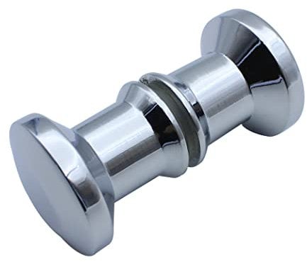 KEABATH 1pc Shower Door Knobs Chrome Round Zinc Alloy Glass Door Knob Pull Handle Replacement
