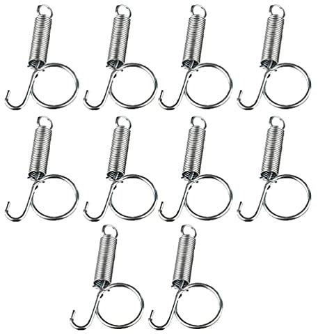 Balacoo 10 pcs Spring Hooks for Rabbit Cage, Spring Cage Latch Door Hooks Wire Cage Clips Snap Hooks, Multifunctional Cage Door Spring Hook for Fixing Rabbit Cat Dog Parrot Pet Cage Door