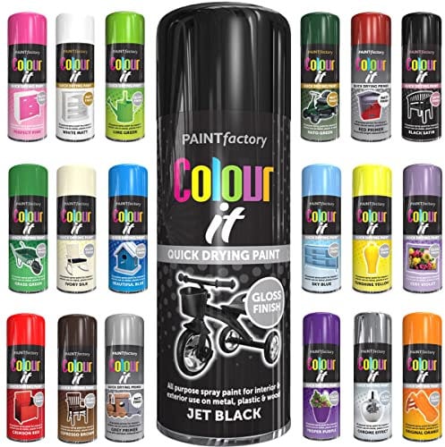 Classic Signature - 1 x All Purpose Black Gloss Aerosol Spray Paint 400ml Quick Drying Spray,Fast Dry and Excellent Coverage for Metal, Wood, Plastic and More