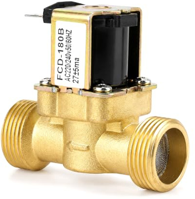 G3/4 Solenoid Valve, AC 220V-240V Normally Closed Brass Water Inlet Valve 2-Way Control Pressure Regulating Valve for Washing Machine, Water Dispenser, Garden Irrigation