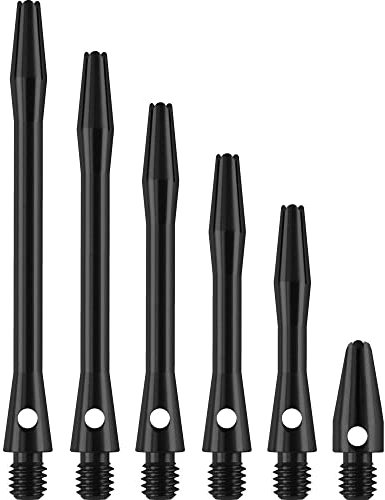 DESIGNA DARTS Dart-Schäfte aus Metall, 3 Sets eloxiertes Aluminium, X kurz, schwarz, 29 mm