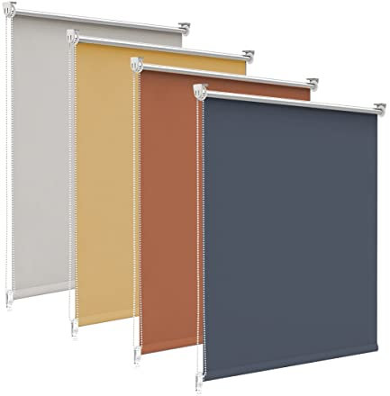 bobodeco Verdunklungsrollo ohne Bohren & mit Bohren, Verdunkelungsrollo Klemmfix, Dunkelblau 100x130cm (BxH), Thermorollo Sichtschutz und Sonnenchutz, Rollos Hitzeschutz für Fenster & Tür