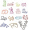 Be In Your Mind 60 Stück Büroklammern mit Tiermotiven, Cartoon-Lesezeichen, buntes Metall, kreative Büroklammern, Schule, Bürobedarf, Geschenke für Frauen, Kinder, Haustiere