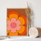 Blumenposter Orange Leinwand Malerei Retro 70Er Jahre Hippie Botanische Kunst Druck Hipster Nordische Wand Bild Wohnzimmer Schlafzimmer Dekor 30X40Cm Kein Rahmen