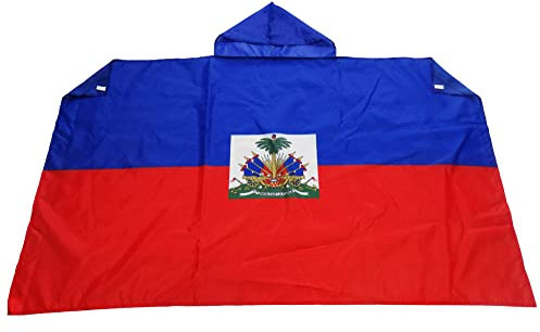 AZ FLAG Bandiera Haiti, 150 x 90 cm, mantello bandiera haitiana, 100% poliestere, con maniche integrate, body flag 80 g