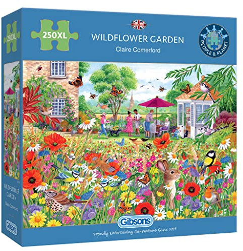 Wildflower Garden 250 Extra Großteil Puzzle | Gartenpuzzle | Große Teile | Nachhaltiges Puzzle für Erwachsene | Premium 100% recyceltes Brett | Tolles Geschenk für Erwachsene | Gibsons Spiele