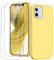 GOODVISH 3 in 1 für iPhone 12 Mini Hülle mit 2 Stück Schutzfolie, Liquid Silikon Rundumschutz Handyhülle, mit Weichem Mikrofaser Innenfutter Stoßfestes Schutzhülle iPhone 12 Mini, Gelb