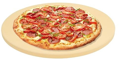 AKOLAFE Round Pizza Stone, 12 Inch Pizza Stones for Oven and Grill, Large Backing Stone for Bread, Pizza(305 x 12 MM)
