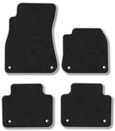 VW Touareg (2018-2026) Carpet Car Mats | Grey Edge Trim Tailored Fit Floor Mats Full Coverage Protection Accessories Easy Clean Anti Slip Made in the UK