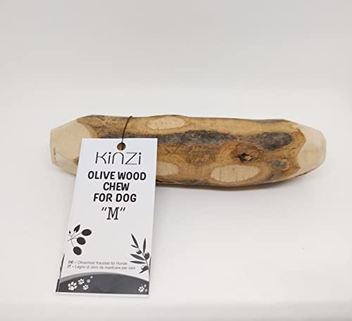 Kinzi Bastone di Ulivo per Cani M - Giocattolo Morditore per Cane 100% Naturale - Aiuta l' Igiene Dentaria