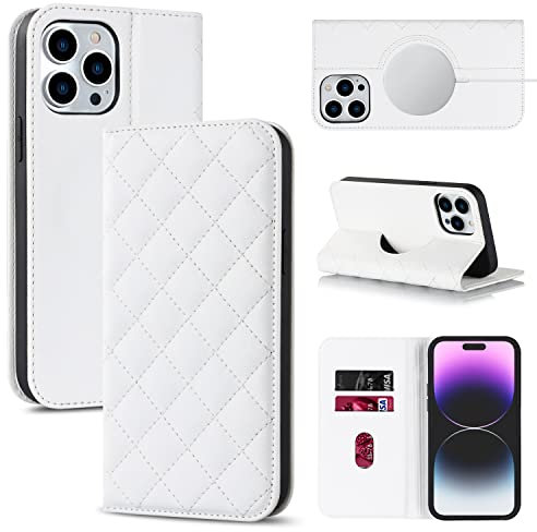 SINQERISHT Mobile Phone Case for Apple iPhone 13 Pro Max, PU Leather Flip Case, Compatible with MagSafe Mobile Phone Case with Stand Function and Magnetic Closure, Shockproof Flip Protective Case