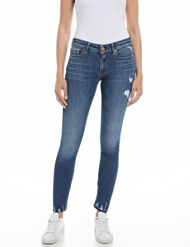 Replay Damen Jeans New Luz Skinny-Fit, Medium Blue 009-3 (Blau), 32W / 30L