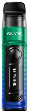 Smok RPM C Vape Starter Pod Kit 1650mAh Integrated Battery 50W Adjustable Airflow 2X RPM 2 Coils No Nicotine (Green Blue)