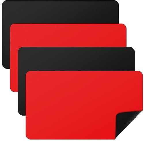 Ecally 4 Pcs Card Game Mats 24 x 14 Inch TCG Playmat Table Card Game Mats Smooth Playing Card Mat (Red, Black)
