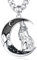 INFUSEU Keltische Wolfs Kette, 925 Sterling Silber Mond Anhänger Keltischer Knoten Schmuck für Frauen Tierliebhaber Geist Anhänger Talisman Schmuck Geschenke für Frauen Her