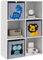 ZONEKIZ Toy Organiser, Children Storage Boxes with Three Non-Woven Fabric Drawers, Kids Toy Box Organiser Shelf for Bedroom, Playroom, Nursery - White