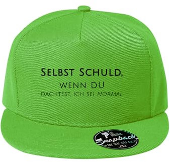 DELUNO Selbst Schuld wenn du dachtest ich sei normal Cap Reine Farbe Baseboard Baseballkappe Kappe Mütze Neon Grün (Cap-523-Neongrun)
