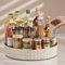 Ollimy Lazy Susan, Portaspezie Girevole A 360°, Vassoio Ripiano Girevole per Frigo, Porta Spezie, Organizer da Cucina, Vassoio Girevole Portaoggetti Per Spezie,Bottiglie (Bianco)