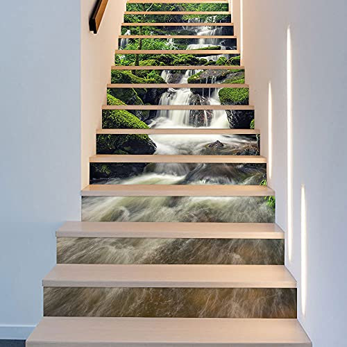 Fliesenaufkleber Wasserfall Küchenrückwand,Wasserdicht Ölfest ​Klebefliesen Küche Fliesenaufkleber Bad,Fliesenfolie 3D Wandpaneele Selbstklebend 12 PC(18x100cm)