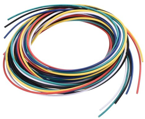 sourcing map 30 Gauge PVC Hookup Wire 1.5m/5ft 30AWG Flexible Electrical Wire UL1007 Tinned Copper Stranded 6 Color, 1mm Dia for Model Aircraft Electric Appliances Internal Connect