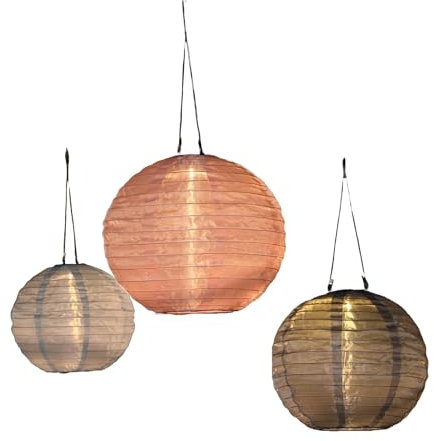 NOMA Solar Mandarin Round Lantern, 30 cm, Colour May Vary (Pack of 1)