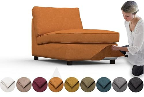 comfortly Bezug für Kivik Chaiselongue, Ersatz-Schonbezug, strapazierfähig, 3-teilig, weicher, strapazierfähiger, waschbarer Stoff, leicht zu reinigen und zu ersetzen (Krone, Bernstein)