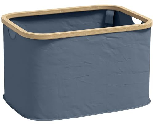 HOMCOM Cesto para Ropa Sucia Plegable Cesto de la Ropa Sucia 36 L con Asas para Baño Dormitorio Lavadero 44,3x33,3x26,5 cm Gris