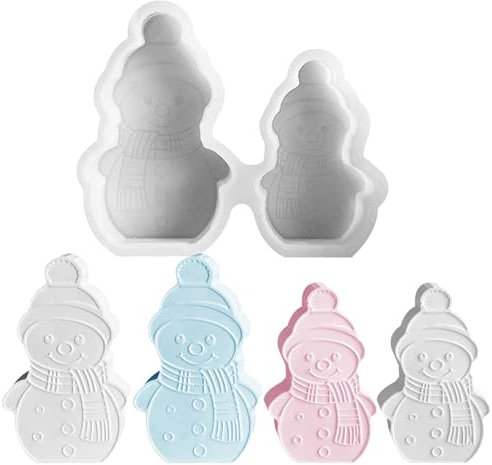 2PCS Silikonform Weihnachten TREABEAR, Silikonformen Gießformen Weihnachten, Silikonform Schneemann, Kerzen Formen Silikon, Gießformen Silikon Weihnachten Schneemann, Gipsformen Zum Gießen Snowman
