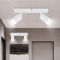 Ketom 2 Piezas Lampara Techo Focos Orientables Techo Blanco, GU10 Lámpara de Techo con 2 Focos, Focos para el Techo Ajustables y Giratorios, Focos de Techo LED para Salon, Cocina, Sin Bombilla