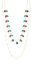 Bulinlin Damen Lange Kette Gold Lange Perlen Statement Kette Gold Modeschmuck Geburtstagsgeschenk für Frauen(Red green)