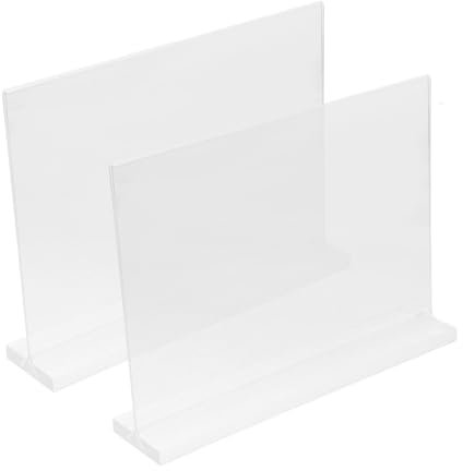 OSALADI 2 Stück Tischkarte aus Acryl Inhaber Desktop Ticker groß Perspex klein Bildhalter für Tische Halter aus Acryl Löschen Sie Anzeigeständer Acryl-Display Transparent
