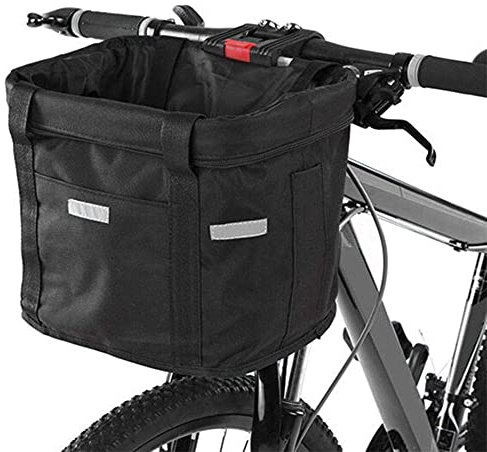 Fahrradkorb, Faltbar Fahrrad vorne Korb, mit Lenkeradapter und Kabellbinder,Abnehmbare Lenkerkorb Tasche für Kleiner Hund-Einkaufen-Reisen-Picknick, 34 x 24 x 8 cm