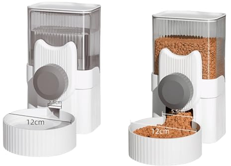 Bosiyrggrl Dog Food Feeder Cat Automatic Feeding Water Bowl Pet Food Storage Dispenser