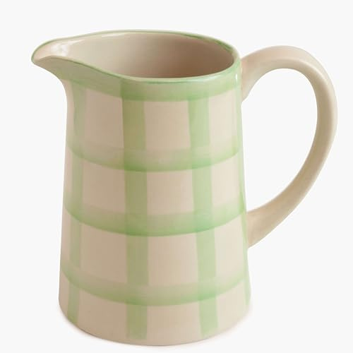 Anna Michelle Ceramic Jug Hand Painted Jug for Milk Stoneware Ceramic Pitchers for Multiple Use in The Kitchen Perfect for Home Decor Unique Gift (Green)