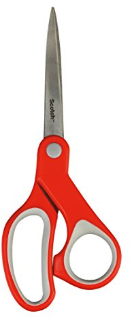 Scotch Comfort Schere, Rot, 1 Stück pro Packung, 18 cm | Weicher Komfortgriff; Scharfe Edelstahlklingen für den Täglichen Einsatz zu Hause und im Büro