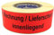 zega-labels Warnetiketten - Rechnung/Lieferschein innenliegend - 500 Stück je Rolle - 150 x 50 mm - Versandaufkleber Papier Leuchtrot stark haftend