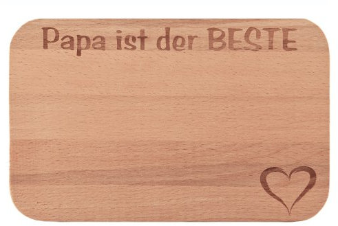 Frühstücksbrettchen/Frühstücksbrett mit Gravur PAPA ist der BESTE als Geschenk - aus Holz - Geschenkidee ideal zum Geburtstag oder zu Weihnachten