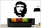 Deco-idea Wandtattoo wandaufkleber wandsticker Photo Porträt Che Guevara wph019(034 orange, set1:ca. 30 x 36 cm)