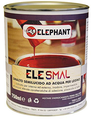 Ele SMAL - Esmalte de pintura al agua, 750 ml, madera (blanco satinado)