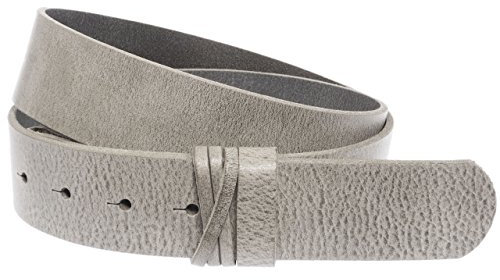 Luca Kayz · Damen-Ledergürtel Wechselgürtel ohne Wechselschnalle GUMP 4cm · grau, Größe:Bundweite 80cm