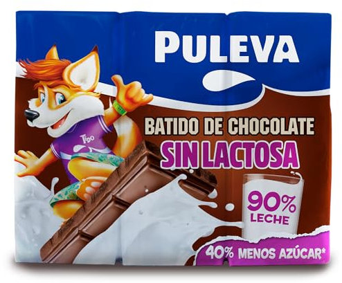 Batido Puleva de Cacao Sin Lactosa Slim 200ml – Pack 6 unidades