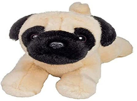 Teddy Hermann 91914 Hund Mops liegend 21 cm, Kuscheltier, Plüschtier