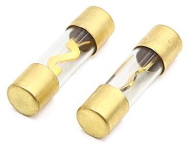 sourcingmap 2pcs 100A Gold Tone Car Audio AGU Glass Fuses Tube 38 x 10mm