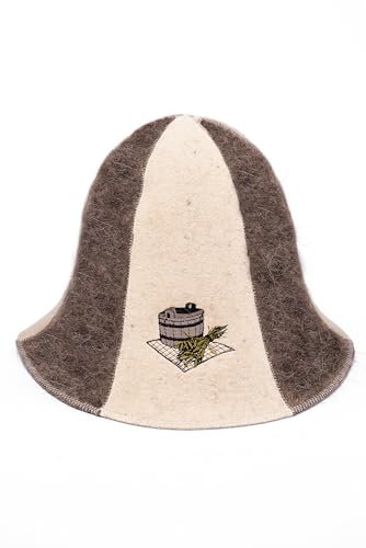 Ger3as Chapeau de Sauna 100% en Feutre Hat de Laine avec Broderie pour Homme et Femme
