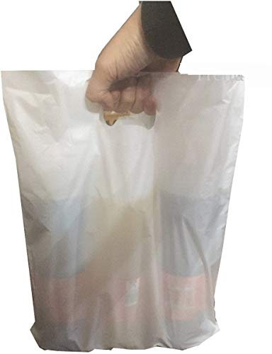 200 Stück DKT Tüte Tragetaschen Plastik-Beutel Tüten 38+45x5cm weiß Plastiktüten