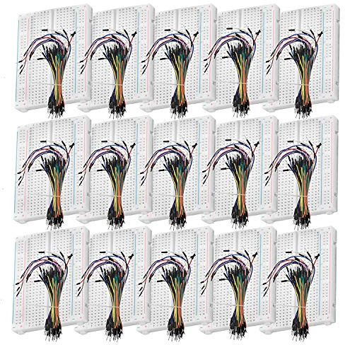 AZDelivery 5 x Breadboard Kit - 3 x 65Stk. Jumper Wire Kabel M2M und 3 x Mini Breadboard 400 Pins kompatibel mit Arduino und Raspberry Pi