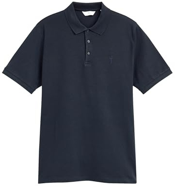 NEXT Herren Schmale Passform Slim Fit Piqué-Polohemd Blau-Marine XXL