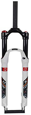 HIOD Bicycle Forks Bike MTB Air Suspension Mountain Bike Straight Tube Fork Stroke 100mm,White,27.5