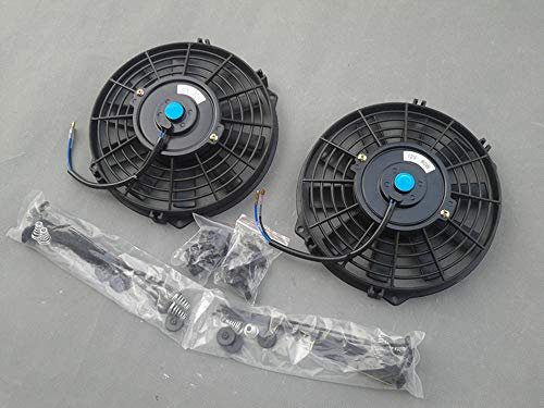 2x 9 9 Inch Slim Line Universal Electric Radiator/Intercooler Cooling Fan + kit